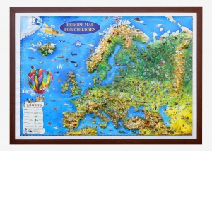 Europe map for children (3D projection), 604x470mm