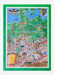 Deutschland Karte fur Kinder (Reliefkarte 3D-Format) 700x1000mm