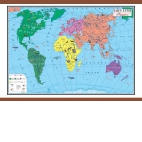 Harta lumii (1400x1000 mm), harti cu sipci