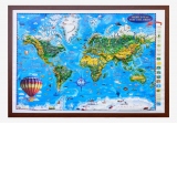 World map for children (3D projection), 1000x700mm