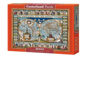 Puzzle Castorland 2000 piese Harta Lumii din 1639
