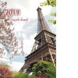Calendar de perete ilustrat 2019 cu imagini cu orasele lumii