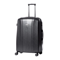 Troler Lamonza Swank Gri Inchis 76X51X32 cm, policarbonat, 4 roti silentioase, cifru, 2 manere retractabile