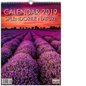 Calendar Splendorile naturii 2019 - format mare, de perete, spiralat, 12+1 file
