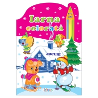 Iarna colorata, 5-7 ani. Jocuri de colorat