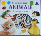 Sa invatam despre animale. Set educativ cu puzzle