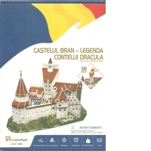Puzzle 3D Castelul Bran - Legenda Contelui Dracula, 52 de piese