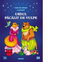 Ursul pacalit de vulpe - carte de colorat cu povesti (format A4)