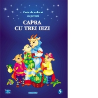 Capra cu trei iezi - carte de colorat cu povesti (format A4)