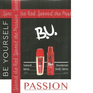 Set BU Passion: Parfum Deodorant natural Spray 75 ml + Deodorant Body Spray 150 ml
