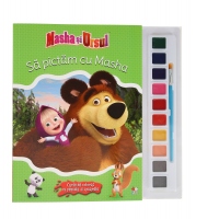Sa pictam cu Masha.  Carte de colorat cu pensula si acuarele