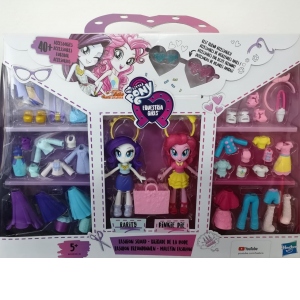 Set mini figurine Equestria Girls Fashion Squad, Rarity si Pinkie Pie