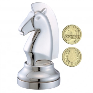 Cast Chess Knight -silver