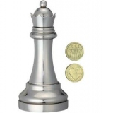 Cast Chess Queen -silver