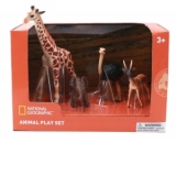 Set 4 figurine - Girafa, Elefantel, Strut si Antilopa