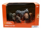 Set 4 figurine - Hipopotam, Elefantel, Zebra si Leu