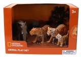 Set 4 figurine - Leopard, Elefant, Tigru si Pui Tigru