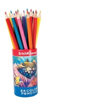 Set 24 creioane colorate hexagonale in tub
