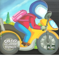 Vehicule. Lipseste si coloreaza. Motocicleta + abtibilduri colorate