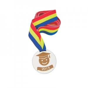 Medalie din lemn gravat cu snur tricolor - model toca, 2019