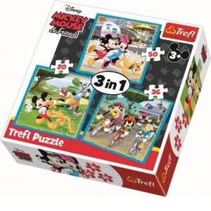 Puzzle Trefl 3in1 Mickey Mouse si Prietenii