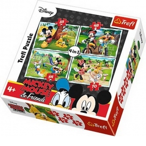 Puzzle Trefl 4in1 in Parc cu Mickey