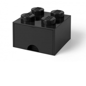Cutie depozitare LEGO 2x2 cu sertar, negru (40051733)
