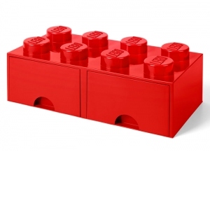 Cutie depozitare LEGO 2x4 cu sertare, rosu - 40061730