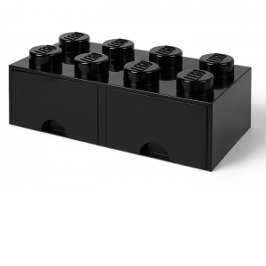 Cutie depozitare LEGO 2x4 cu sertare, negru (40061733)