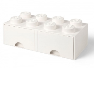 Cutie depozitare LEGO 2x4 cu sertare, alb (40061735)