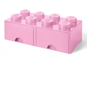 Cutie depozitare LEGO 2x4 cu sertare, roz (40061738)