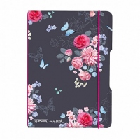 Caiet my.book flex A6, 40 file, patratele, motiv Ladylike Flowers