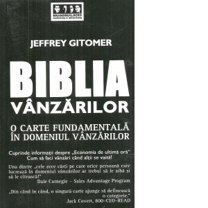 Biblia vanzarilor. O carte fundamentala in domeniul vanzarilor