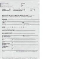 Medicina muncii. Fisa de aptitudini