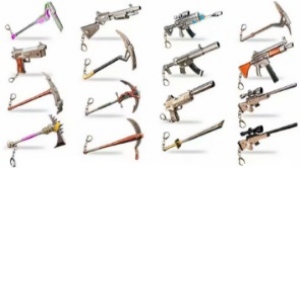 Fortnite 12 cm 3D metal weapons Key Chain