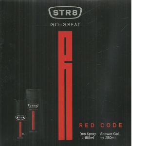 Set STR8 Red Code: Deodorant Spray, 150 ml + Gel de Dus, 250 ml