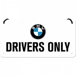 Placa metalica cu snur 10x20 BMW Drivers Only