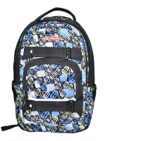 RUCSAC SKATER CU DOUA COMPARTIMENTE, COMPARTIMENT PENTRU LAPTOP SI TABLETA, DIMENSIUNE 43 X 27 X 18 CM, MOTIV ICE CUBES