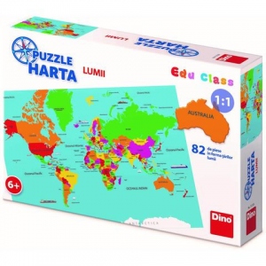 Puzzle geografic - Harta Lumii (82 piese)