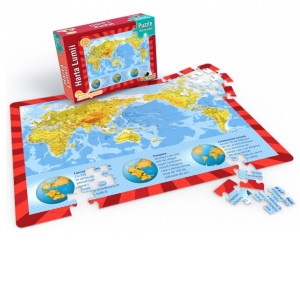 Puzzle educativ - Harta lumii, 100 piese