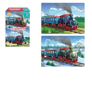 Mini Puzzle cu doua fete - Vara, Iarna, 24 piese