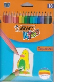 Creioane colorate 18 culori Tropicolors