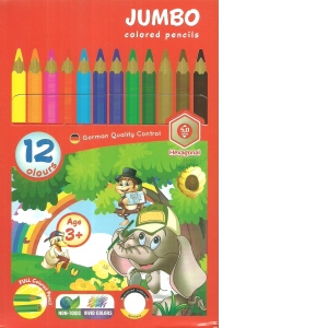 Creioane colorate Jumbo, 12 buc