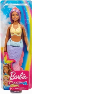 Barbie Papusa Dreamtopia Sirena cu Parul Mov