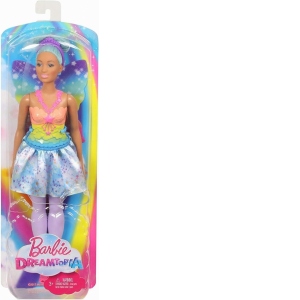 Papusa Barbie Printesa Zana cu Parul Albastru