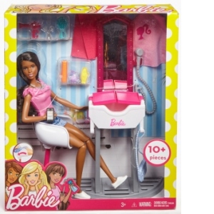 Barbie Set Salon de Infrumusetare cu Papusa Blonda