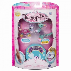 Twisty Petz Set 3 Bratari Animalute Soricel Cangur + 1 animalut surpriza