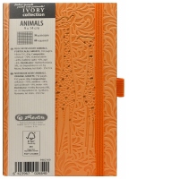 BLOC NOTES IVORY ANIMALS 9 X 14 CM 192 PAGINI PATRATELE COPERTA PU PORTOCALIU MOTIV GIRAFFE