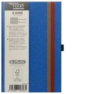 Bloc notes Ivory B-Band 9 X 14 cm 192 pagini, patratele, bleu