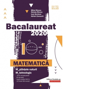 Bacalaureat 2020. Matematica M_stiintele-naturii, M_tehnologic